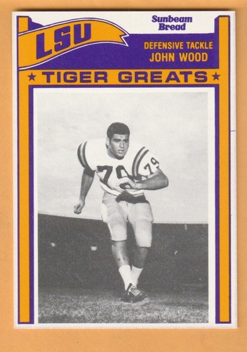 Tarjeta Sunbeam 1983 John Wood LSU Tigers Lake Charles Louisiana 16O - Imagen 1 de 2