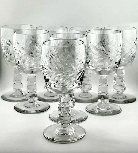 Wreath by Rock Sharpe Crystal Water Goblet 6¾" Antique Wine Glass Rare - Bild 4 von 4