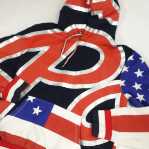 Ralph Lauren Hoodie Mens Small Red White Blue USA Polo All Over Print Stars Flag - Picture 8 of 16