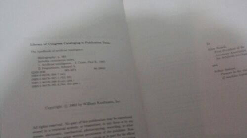 The handbook of Artificial intelligence Avron Barr, Feigenbaum 3 Volume HC Lot - Picture 12 of 12