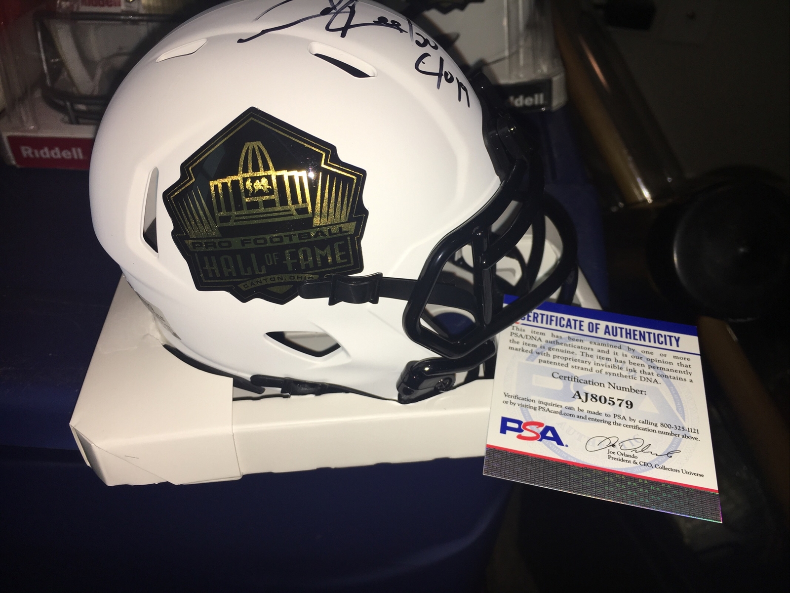 Ed Reed HOF 19 Baltimore Ravens Signed Lunar Eclipse Mini Helmet PSA DNA - Picture 2 of 2