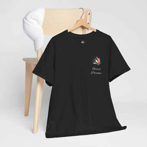 "The Bird of Paradise" - Unisex Men & Women Heavy Cotton Tee/T-Shirt Black/Dark - Picture 4 of 11