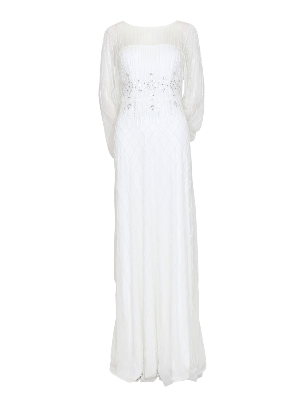 Женское платье с длинными рукавами и эластичными манжетами на подкладке цвета слоновой кости ADRIANNA PAPELL 2