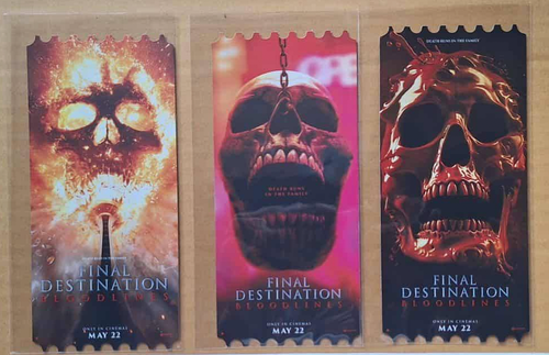Movie Ticket Collectible Final Destination Bloodlines Set 3 Stück Theater 2025 - Bild 2 von 4