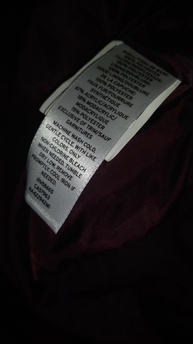 Rachel Parcell Size XS Hooded Puffer Coat with Faux Fur Trim Red Grape parka  - Picture 8 of 9