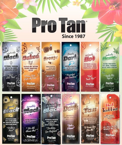 Pro Tan Tanning Bed Lotion Sachets Natural Accelerators, Bronzers & Hot Tingle - Picture 1 of 9