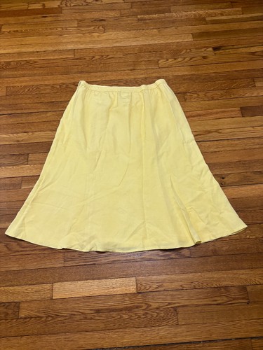 Coldwater Creek Women’s A-Line Womens Maxi Skirt Sz 18W Yellow Linen Rayon Lined - Picture 5 of 5