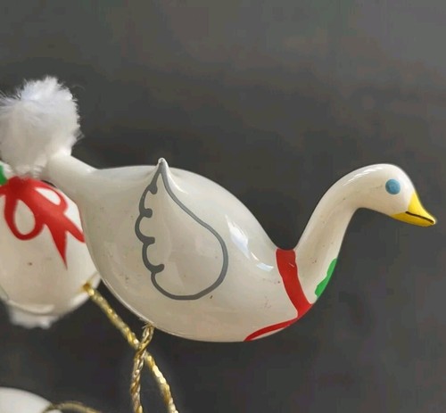 Handbemalte Gans Trio Clip auf Weihnachtsschmuck - Vintage Glas Made in Italy - Bild 2 von 5
