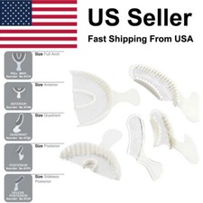 10Pcs Dental Disposable White Impression Bite Registration Trays Triple 2 Sizes