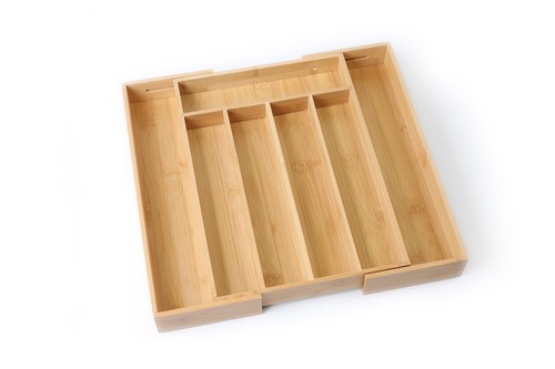 Natural Bamboo Expandable Silverware Organizer - Picture 3 of 6
