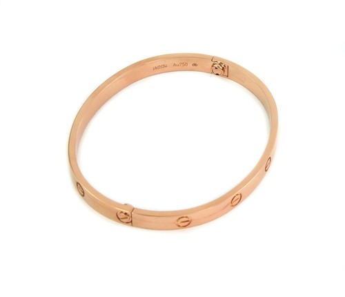 Cartier 18k Pink Gold Love Bangle Bracelet Size 19 w/Screwdriver & Paper - Picture 5 of 7