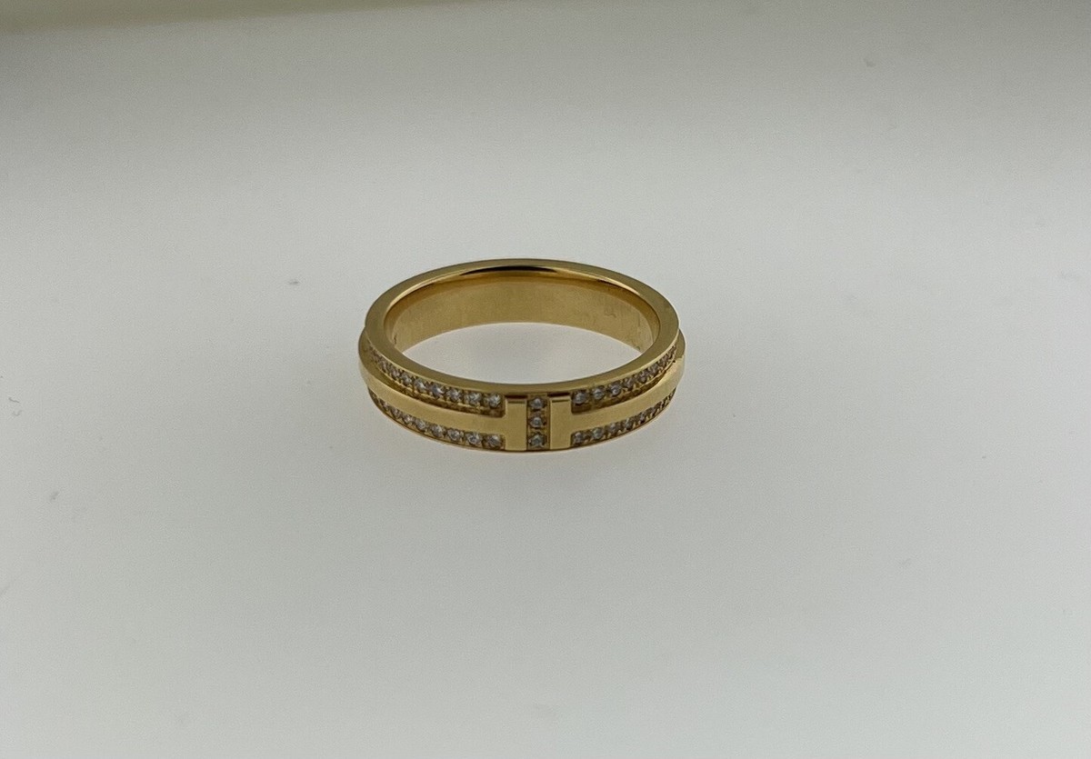 Tiffany T ナロー yellow gold 14号指輪 Tiffany & Co T Narrow