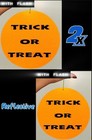 2 Pk Trick Or Treat Orange Reflective Acrylic Circle Nighttime Safety Sign
