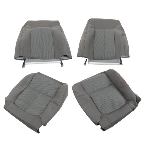 For 2011-2014 Ford F150 Steel Driver Passenger Top Bottom Seat Cover Cloth Gray