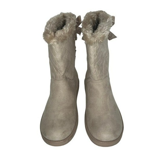 Guess Women's Allyse Sand Logo Bow Suede Faux Fur Quilt Boots Size 9M - Picture 13 of 16