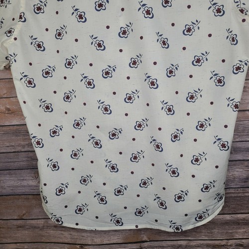 Ben Sherman Men's size XL Cream Blue Floral Short Sleeve Button Down Shirt - Picture 8 of 11