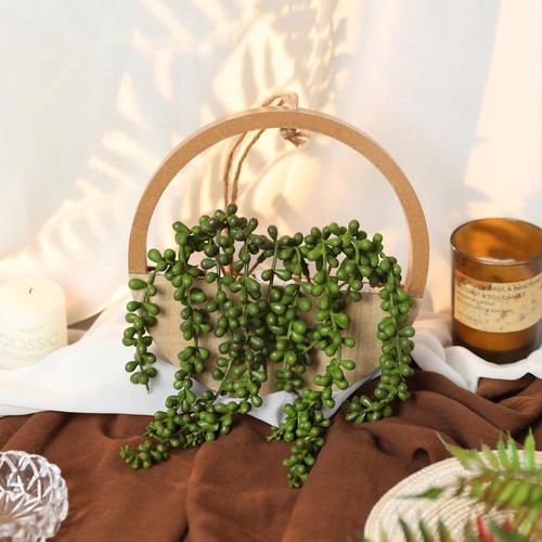 2pcs Artificial Succulents Hanging Plants 12.2'' Fake String Of Pearls In Pot Wi - Picture 5 of 7