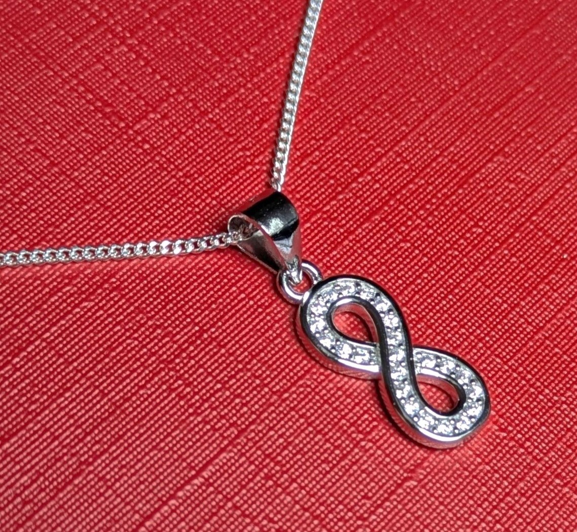 Unendlichkeit Infinity Anhänger mit Kette Echt Silber 925 Juwelier Qualität 8