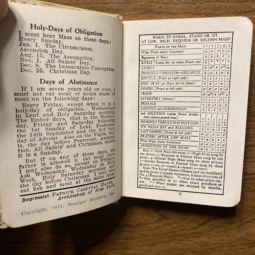 Libro de Oración I Pray 1933 Benziger Bros Inc Crucifijo Incorporado Dios Jesús Iglesia A9 - Imagen 9 de 12