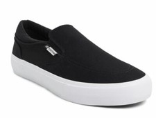 Kustom Mens WIDE SLIP ON BLACK WHITE Casual Shoes Sneakers Black NEW wider foot