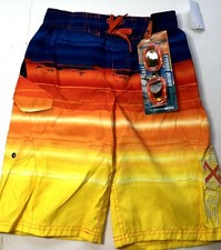 Boys Swim Shorts ZEROXPOSUR size LARGE 14 16 FREE Googles NEW ja49 