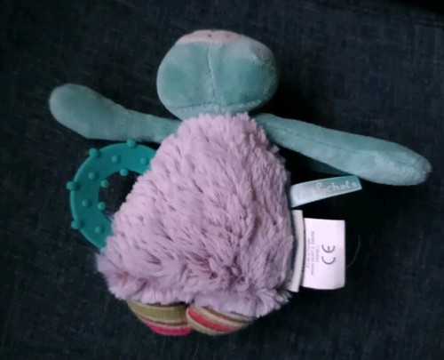2063?Doudou Hochet Moulin Roty Les acheter Pachats Chat Vert Mauve Anneau Dentition