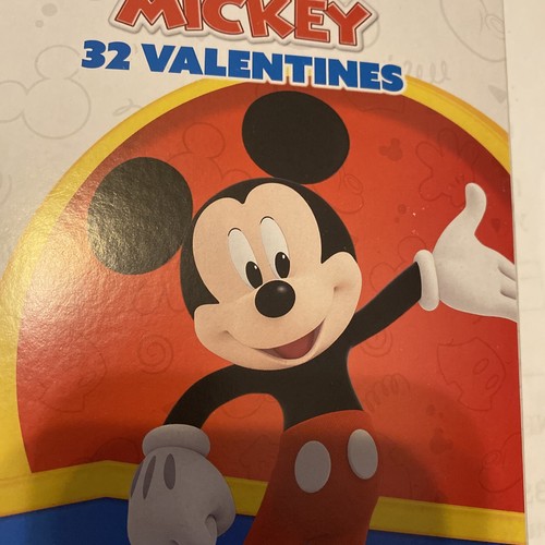 32 Hallmark Valentine’s Day Cards Mickey Mouse Disney Junior heart seals Kids - Picture 2 of 5