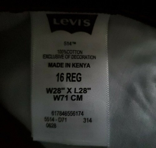 Womens Jeans Size 16 Regular 28x28 Levi's 514 Straight Leg Slim Fit Seats Below - Picture 4 of 9
