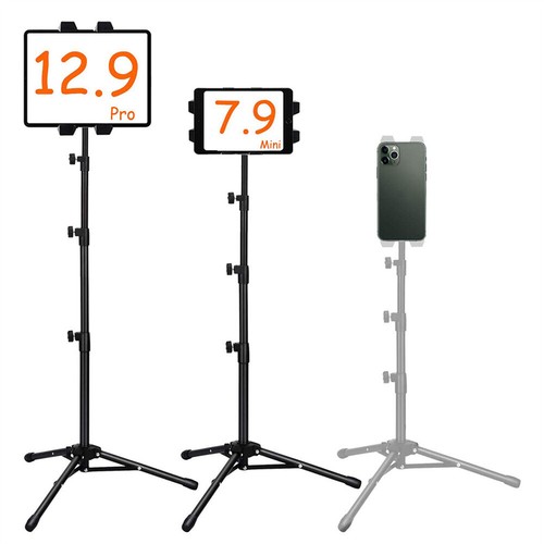 Heavy Duty Universal Floor Tablet Tripod-Stand-Adjust-iPad-Pro 4.7-12.9"-Meeting - Picture 4 of 16