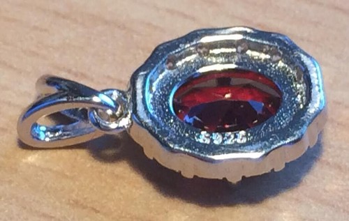 Pendants Topaz Peridot Garnet Amethyst ... Solid Silver Natural Gemstone 8x6mm - Picture 11 of 26