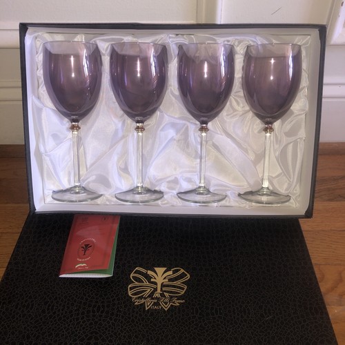 Cristalleria Fumo Handgefertigte Weingläser 4er Set Made In Italy Lavendelfarben - Bild 1 von 6