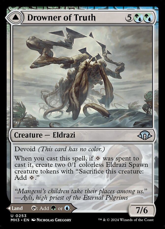 ②thelastwizardofthece　904545 MTG Magic the Gathering Drowner of Truth (253/703) Modern Horizons