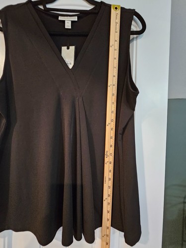 NWT Dana Buchman Knot Front, V-Neck Black, Flattering Sleeveless Size XL A131 - Picture 4 of 4