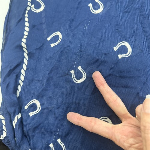 Kate Spade New York Howdy länglicher Hufeisenschal Tintenblau Western DEFEKT - Bild 6 von 9