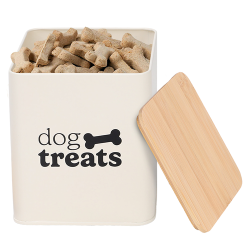 Pet Food Treats Metal Storage Tin Jar Box Dog Airtight Lid Scoop Container 2 Pcs - Picture 7 of 9