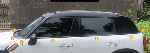 12pcs Window Moulding Strips Trims For Mini Cooper R60 4 Door 2010-2016 2011 - Picture 5 of 5