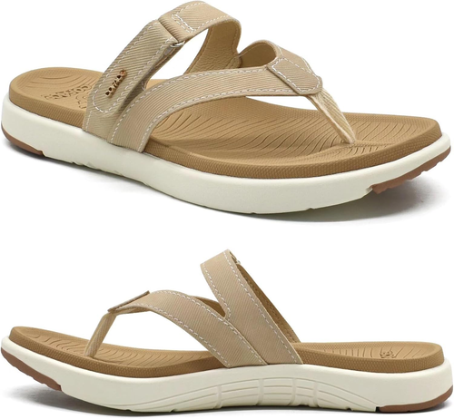 Womens Orthotic Flip Flops W/ Arch Support, Lightweight Yoga Mat Cushion Sandals