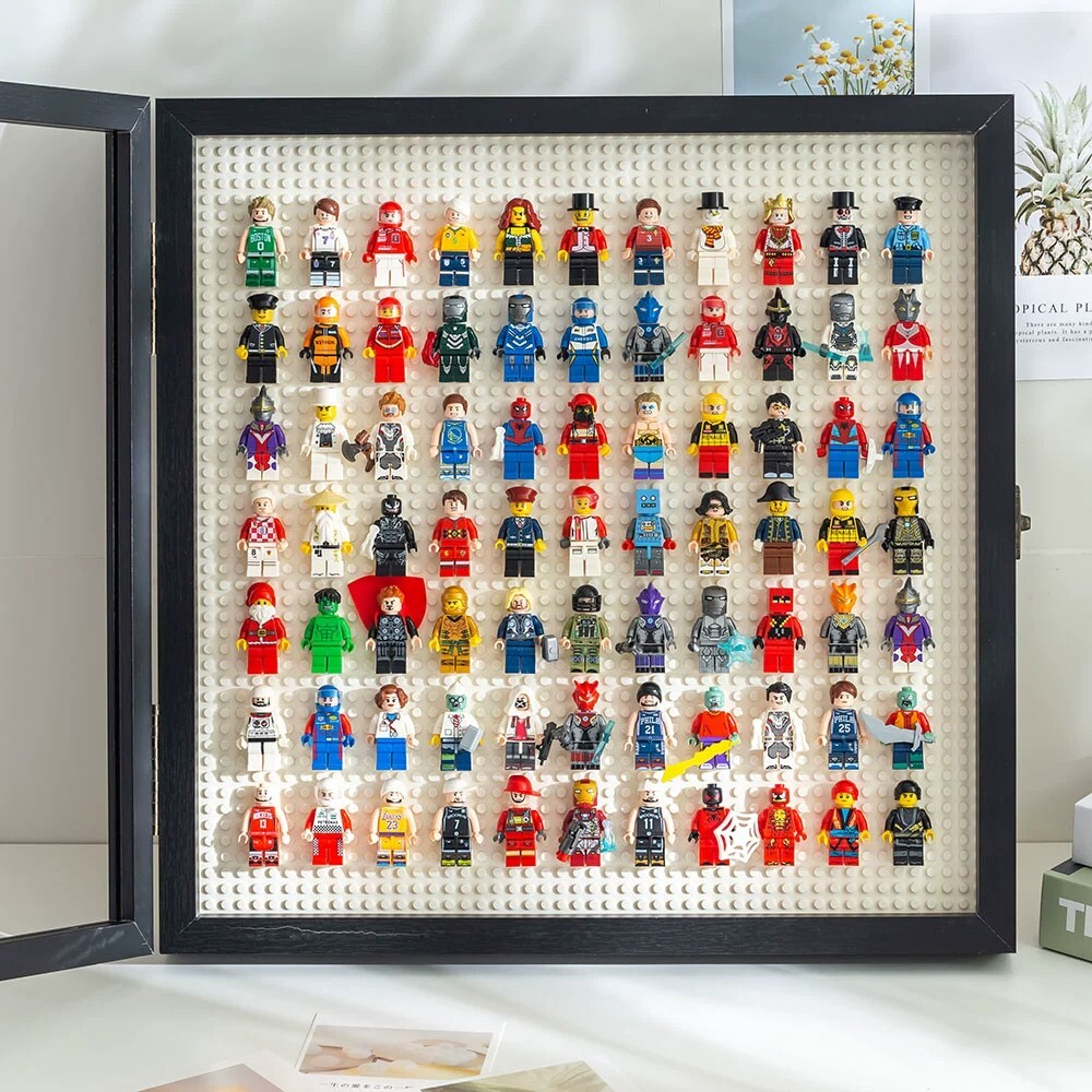 Minifigure Display Case Compatible with Lego - 16*16 Inches With Front Openning