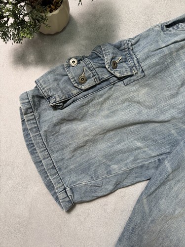 Vintage No Fear Cargo Jeans Shorts Denim Y2K Size S Blue  - Picture 5 of 17