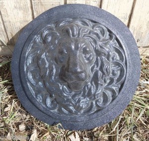Lion mold Plaster concrete animal face mould 12" x up to 2" thick in