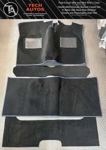 Teppichset Handarbeit auf Bestellung Hessische Rückseite Ford Escort Mk3 und Mk4 - Bild 1 von 5