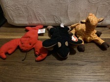 Ty Teenie Beanie babies - Pinchers the Lobster; Twigs the Giraffe & Doby the Dog