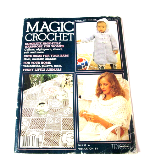 Magic Crochet Magazine February 1984  #29 Doilies, baby & women's wear patterns. - Picture 1 of 3