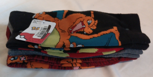 Pokemon Socken Crew Socken Schuhgröße 6 1/2 bis 12 (3 Paar) Neu mit Etikett - Bild 4 von 4