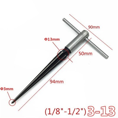 3.18-12.7mm T Tapered Taper Hand Held Reamer Hole Pipe Reaming Tool Favor IN9X