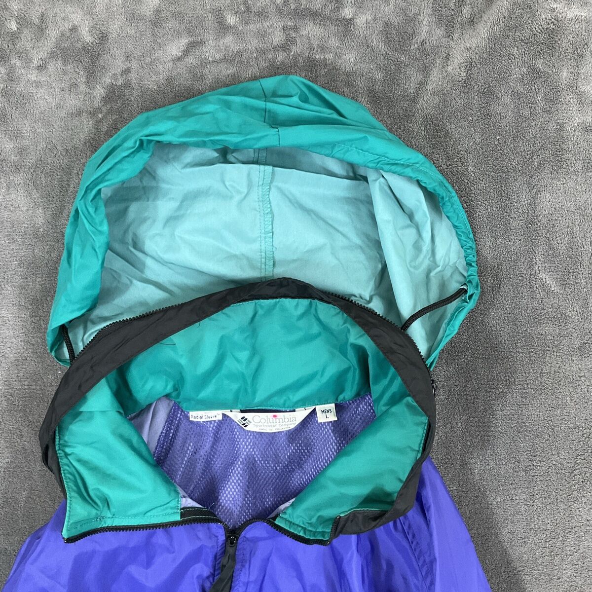 Vtg 90s Columbia Mens Windbreaker Jacket Full Zip Packable Vtg 90s Columbia Mens Windbreaker Jacket Full Zip Packable