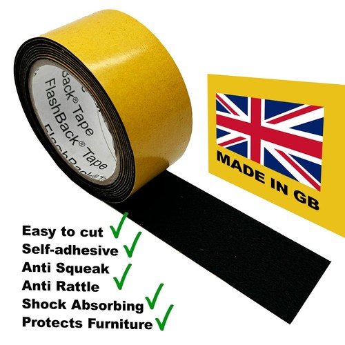 Anti-Squeak Rattle Black Felt Tape - Self-Adhesive , Made in GB FlashBack® Tape - Picture 8 of 8