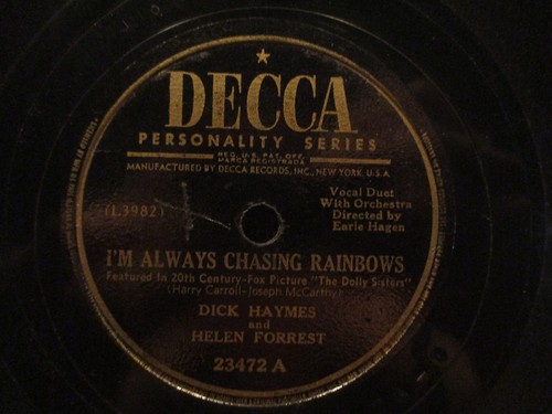 78 RPM 10" Record Dick Haymes Im Always Chasing Rainbows & Tomorrow Decca 23472 - Picture 3 of 3