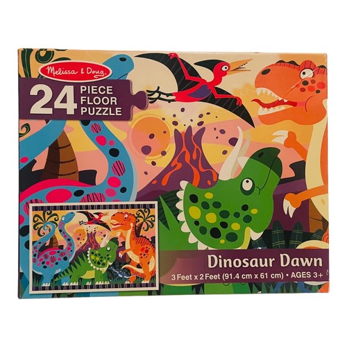 Melissa & Doug 24 Piece Dinosaur Dawn Jumbo Jigsaw Floor Puzzle, 2’ x 3’ Ages 3+ - Picture 1 of 6