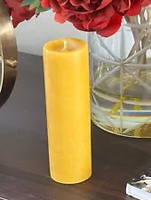 Handmade 100% Pure Beeswax Pillar Candle 2" x 6" 100% Cotton Wick